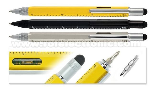RT0021 DIY 5 in 1 tool pen with gradienter,ruler,screw driver (4 inch)